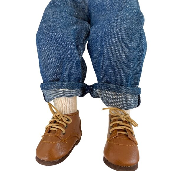 VTG 90s Danbury Mint Americana Farm Porcelain Bendable Dolls Set Of 3 L10133 - Picture 7 of 7